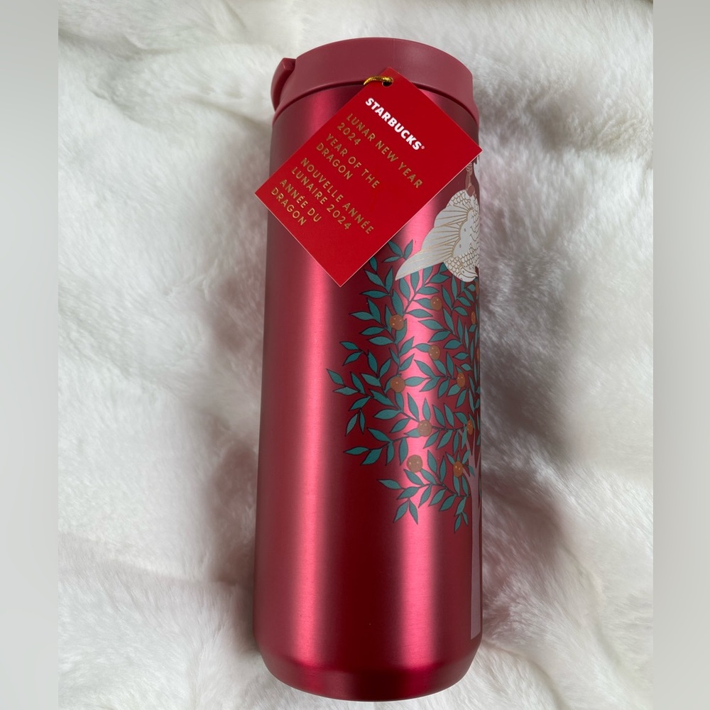 Starbucks 🐉 2024 lunar new year 🧧 dragon red stainless steel tumbler - Picture 2 of 4
